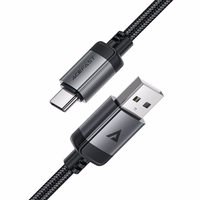 Acefast C20-04 USB-A - USB-C kaabel 480Mb/s 3A 1.2m - must