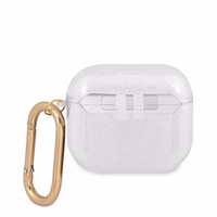 Guess GUA3UCG4GT AirPods 3 cover läbipaistev Glitter Collection