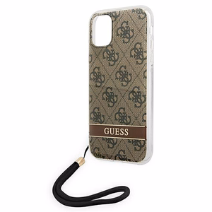 Guess GUOHCN61H4STW iPhone 11 pruun/pruun kõvakaaneline 4G Print rihm