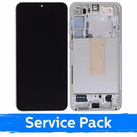 LCD Ekraan Ühildub Samsung S916 S23 Plus Koos Frame / Cream / (Service Pack)