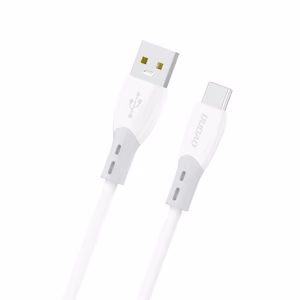 Dudao L25ST 5A USB-A - USB-C kaabel pehme silikoonpõimikuga 1m - valge