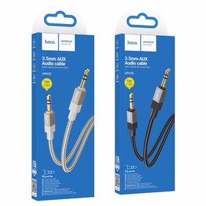 AUX kaabel Jack 3,5 mm (isane) - Jack 3,5 mm (isane) Hoco 1 m UPA32 must