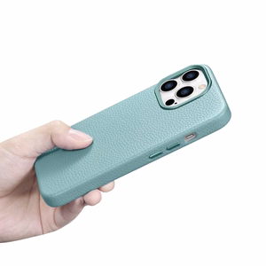 iCarer Litchi Premium nahkkott iPhone 14 Pro magnetiline nahkkott MagSafe rohelisega (WMI14220710-GN)