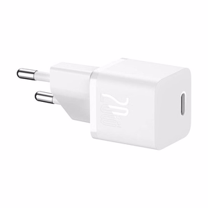 Мини сетевое зарядное устройство Baseus GaN5 20W (белое)