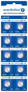 Mini aluselised akud everActive G10 LR1130 LR54 10 tk.