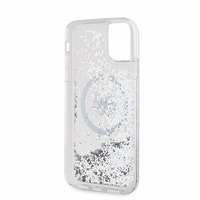 Karl Lagerfeld Liquid Glitter Choupette Head MagSafe Ümbris jaoks iPhone 11 / Xr - läbipaistev