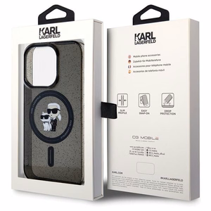Karl Lagerfeld чехол для iPhone 15 Pro KLHMP15LHGKCNOK (Glitter + MAG) чёрный