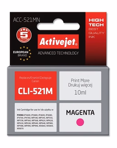 Activejet ACC-521MN – magenta tindikassett, asendab Canon CLI-521M, 10 ml, Supreme