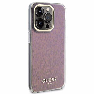Guess GUHCP15LHDECMP iPhone 15 Pro 6.1" roosa/roosa hardcase IML Faceted Mirror Disco Iridescent