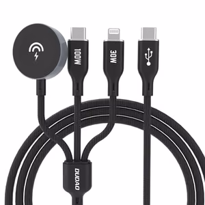 Apple Watch Dudao A12Max+ PD 100W 3in1 Laadija Kaabel: USB-C Lightning 1.2m - must