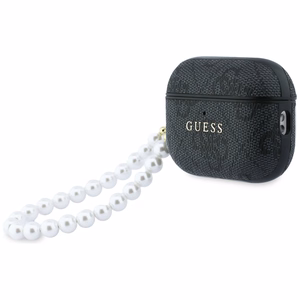 Чехол Guess 4G Pearl Strap для AirPods Pro 3 чёрный