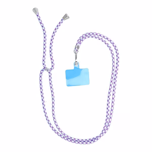 SWING (6mm) Phone lanyard, Phone pendant with adjustable length / cord length 165cm (max 82.5cm in the loop) / on the shoulder or neck - valge - lilla