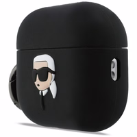 Karl Lagerfeld Silicone Karl Head 3D Ümbris jaoks AirPods Pro 3 - must