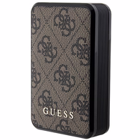 Guess Powerbank 18W GUPB10DP4GEGW 10000mAh pruun/pruun 4G nahast metallist logo