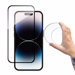Wozinsky Full Cover Flexi Nano Glass karastatud klaas iPhone 14 Pro Maxile paindlik musta raamiga