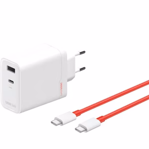 Laadija OnePlus SuperVOOC 120W USB-C/USB-A + USB-C USB-C kaabel valge