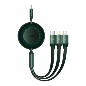 Baseus Kaabel Bright Mirror 2 3 in 1 - Type C to Micro USB, Lightning, Type C - 100W 1,1 metres (CAMJ010206) roheline