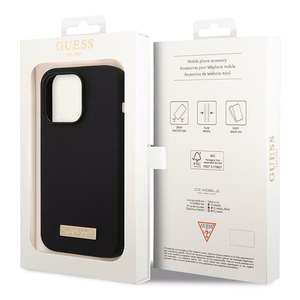Guess GUHMP14LSBPLK iPhone 14 Pro 6.1" must/must hard ümbris Silicone Logo Plate MagSafe