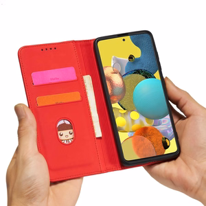 Magnetkaardi ümbris Samsung Galaxy A13 5G ümbris rahakott kaardihoidja punane
