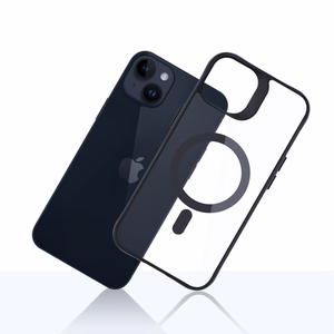 3mk Satin Armor MagCase with MagSafe jaoks iPhone 14 Plus - Clear with must Frame