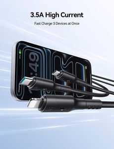 USB Kaabel Joyroom S-A61 USB-C kuni USB-C/Lightning/MicroUSB 3.5A 1.2m must