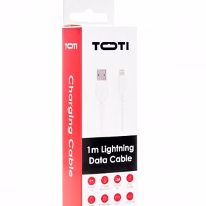 SEEK TOTI USB-A kuni Lightning, 1 m PVC andmekaabel 2A (mitte-MFI), valge