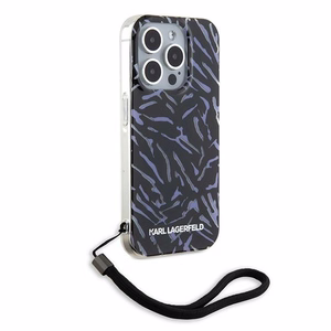 Чехол Karl Lagerfeld Zebra With Cord для iPhone 15 Pro Max - фиолетовый