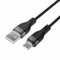 Acefast C11-04 USB-A - USB-C 3A Kaabel 1.2m Magnetic Braid - must