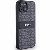 DKNY Leather Mono Stripe & Metal Logo Ümbris jaoks iPhone 15/14/13 - Must