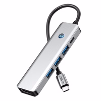 Tech-Protect HB01 HUB Adapter 5in1 USB-C + USB3.0 + HDMI 4K 60Hz + PD100W - hall
