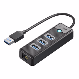 Orico PW3UR25-U3 USB Hub 4-Port 3x USB-A 3.0 1x RJ45 2.5G Ethernet 1.8m - Black