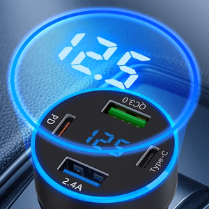 Wozinsky WDCCB Car Laadija with Display 50W 2xUSB-C / 2xUSB-A - must