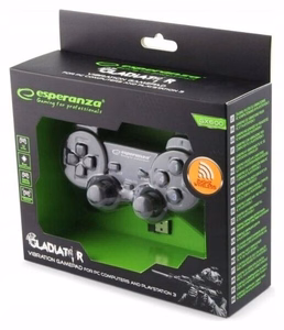 Esperanza EGG108K mängukontroller must USB 2.0 Gamepad analoog / digitaal PC, Playstation 3