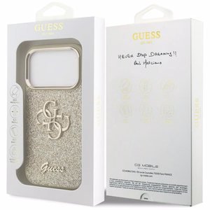 Guess Fixed Glitter Big 4G Metal Raamiga ümbris jaoks iPhone 17 Pro - kuldne
