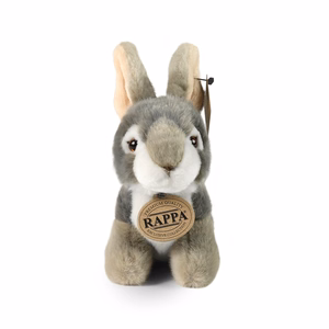 Rappa keskkonnahoidlik realistlik istuva halli jänese plüüslelu, 16 cm