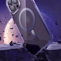 Kingxbar PQY Ice Crystal seeria magnetiline ümbris iPhone 14 Plus MagSafe hõbedane