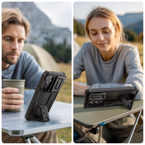 Tech-Protect Kevlar Cam+ ümbris Samsung Galaxy S25 FE jaoks - must