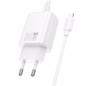 Charger Hoco N62 30W GaN USB-C + USB-C to Lightning cable 1.0m white