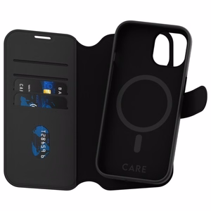 CARE by PanzerGlass Feature Tango 2in1 Wallet MagSafe Ümbris jaoks iPhone 15 - Must