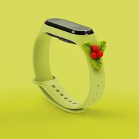 Rihm Xmas Xiaomi Mi Band 3 / 4 jõuludeks Silikoonist rihmaga käevõru koos Hollyga - roheline