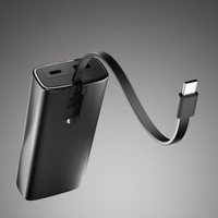 SBS 10000mAh PD 20W Powerbank LCD-ekraaniga ja sisseehitatud USB-C kaabliga - hall