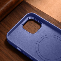 iCarer Case nahast ümbris iPhone 14-le helelilla (WMI14220705-LP) (MagSafe ühilduv)