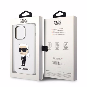 Karl Lagerfeld KLHCP14LSNIKBCH iPhone 14 Pro 6.1" жёсткий чехол белый/белый Silicone Ikonik