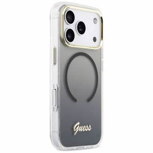 Guess IML Gradient Script Metal MagSafe Ümbris for iPhone 17 Pro Max - must