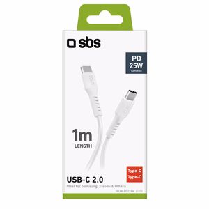 SBS TECABLETCC10W USB-C Cable - USB-C Power Delivery 25W 1 m - white