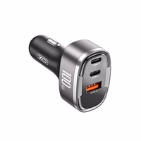 XO autolaadija CC61 PD QC 3.0 100W 1x USB 1x USB-C 1x Lightning hall