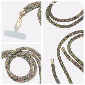 SWING (8mm) Phone lanyard, Phone pendant with adjustable length / cord length 165cm (max 82.5cm in the loop) / on the shoulder or neck - hall-roheline-roosa