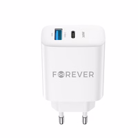 Forever TC-07-30AC PD QC laadija 1x USB-C 1x USB 30W valge