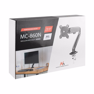 Maclean MC-860N monitoriarm gaasvedruga, 13"–27", 8 kg, must