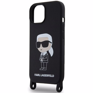 Karl Lagerfeld KLHCP15SSCBSKNK iPhone 15 6.1" hardcase must/must Crossbody Silicone Ikonik